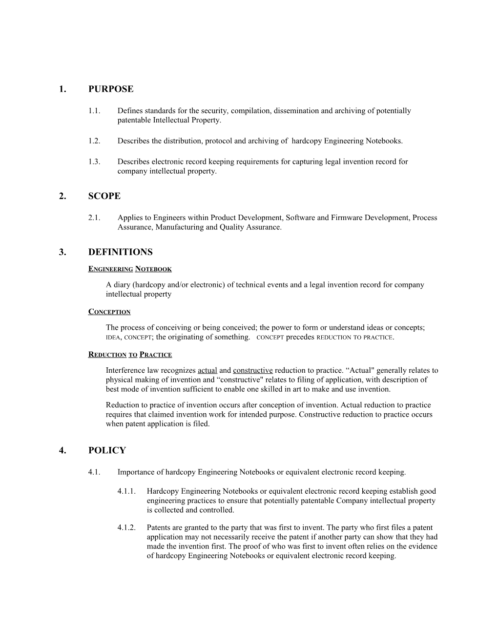 1.2.Describes the Distribution, Protocol and Archiving of Hardcopy Engineering Notebooks