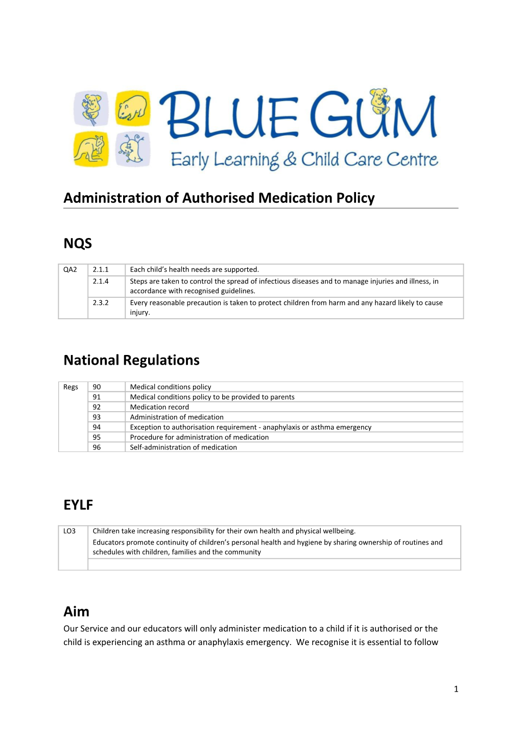 Administration of Authorised Medication Policy