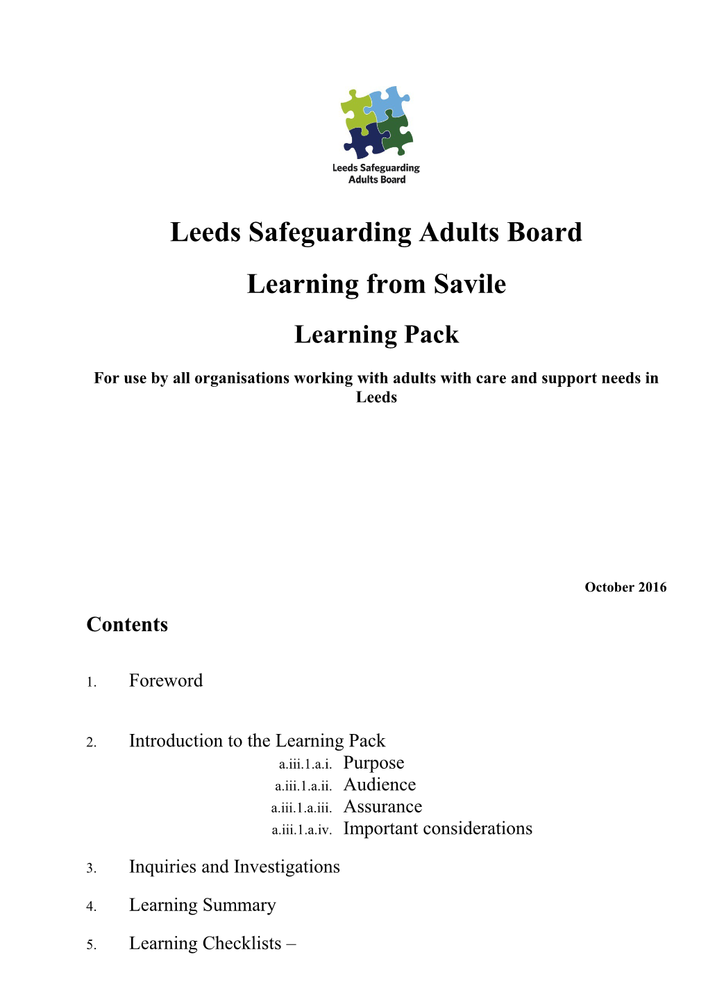 Leeds Safeguarding Adults Board