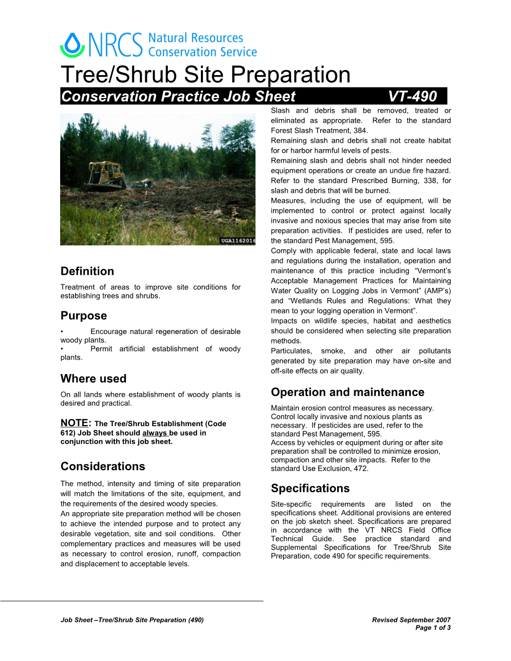 Conservation Practice Job Sheetvt-490