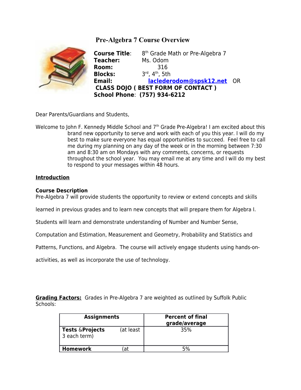 American School of Kuwait Course Overview