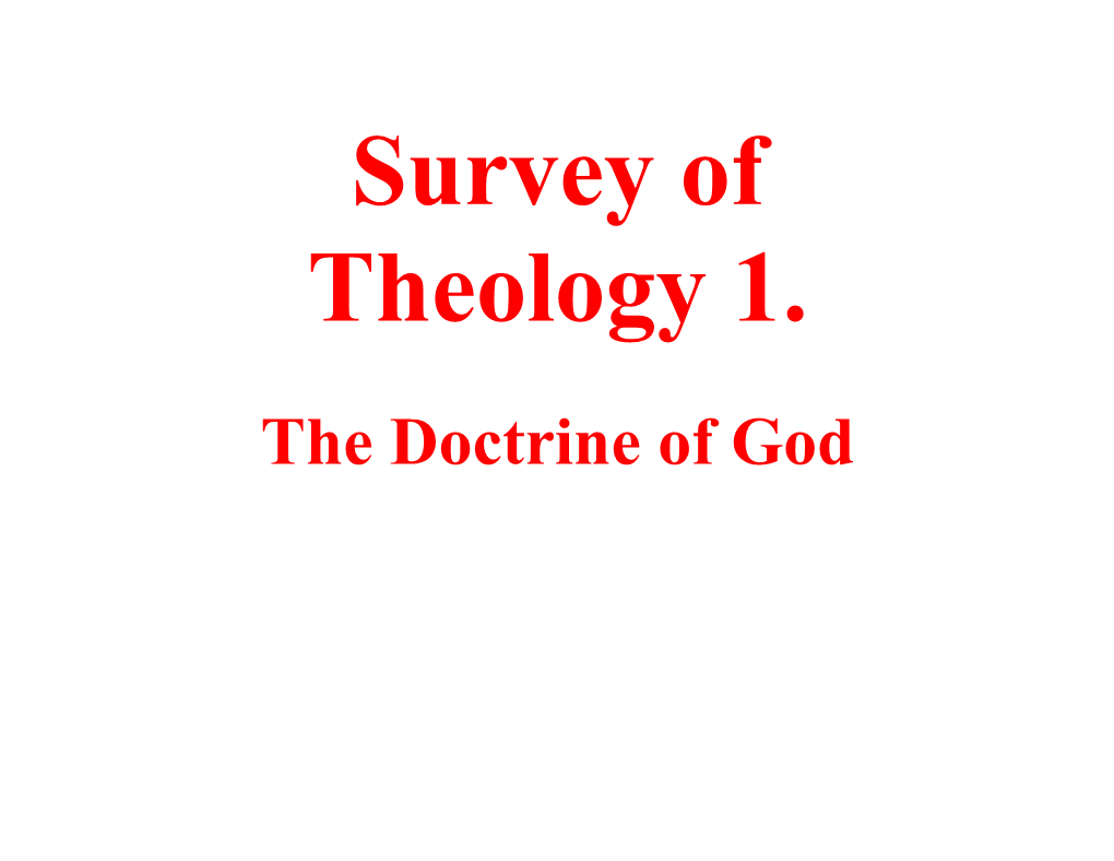 Survey of Theology 1