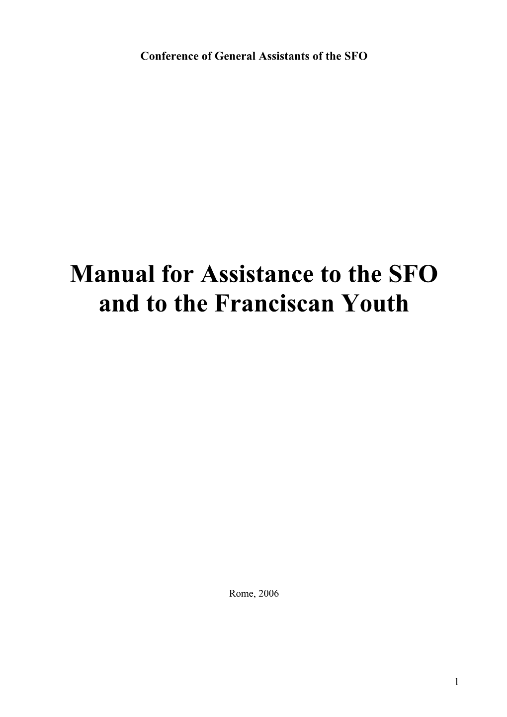Conference of General Assistants of the SFO