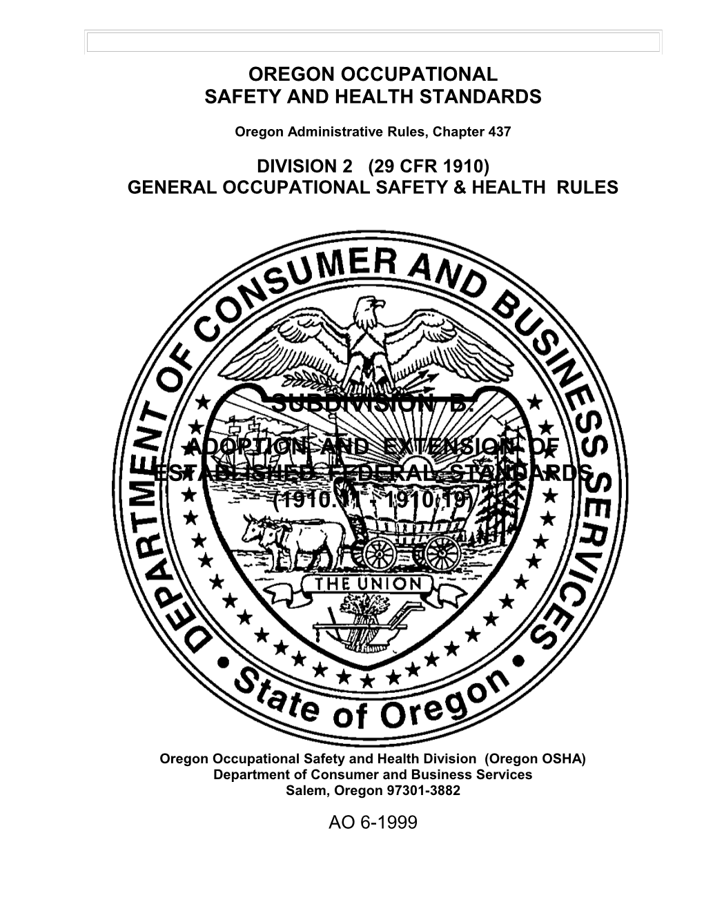 Adoption and Extension of Established Federal Standards