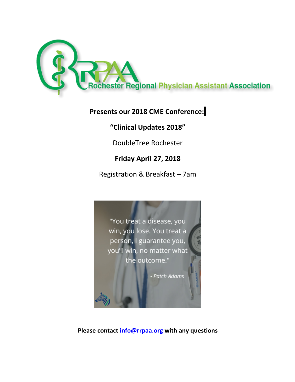 The Rochester Regional Physician Assistant Association Proudly Presents
