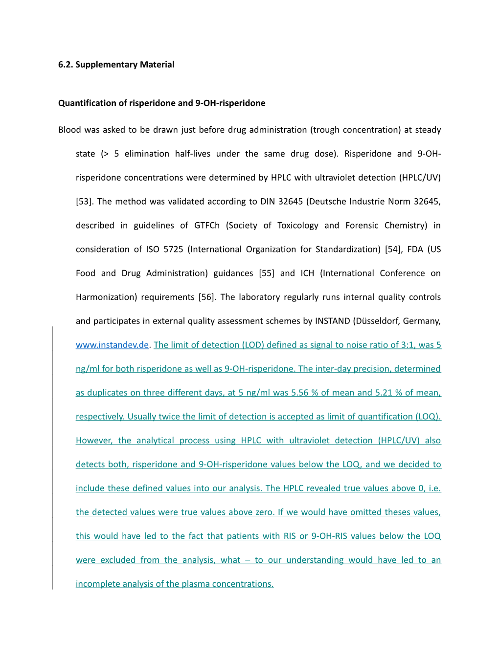 Quantification of Risperidone and 9-OH-Risperidone