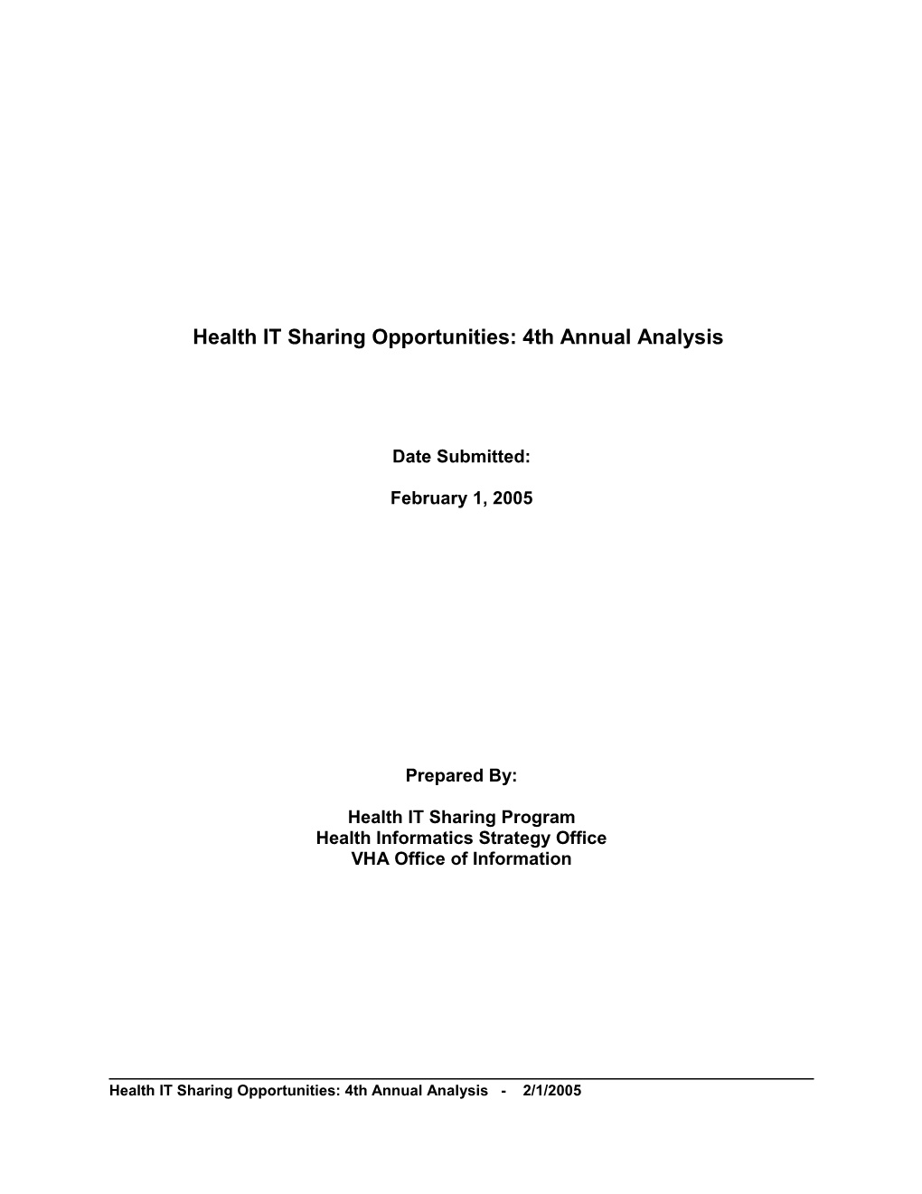 4Th Annual HITS Analysis