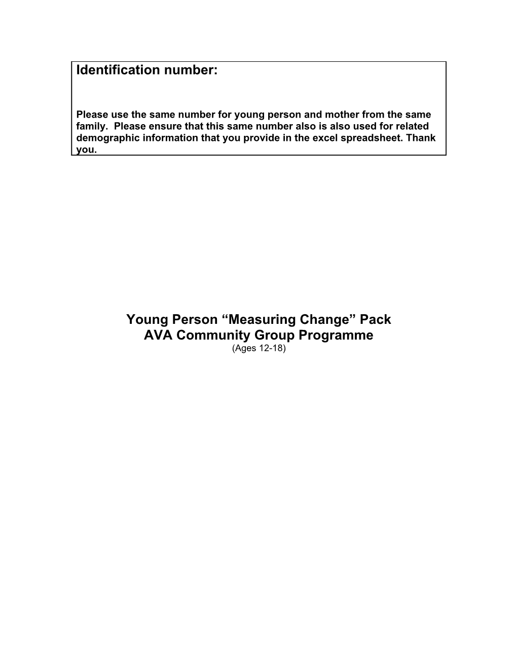 Young Person Measuring Change Pack