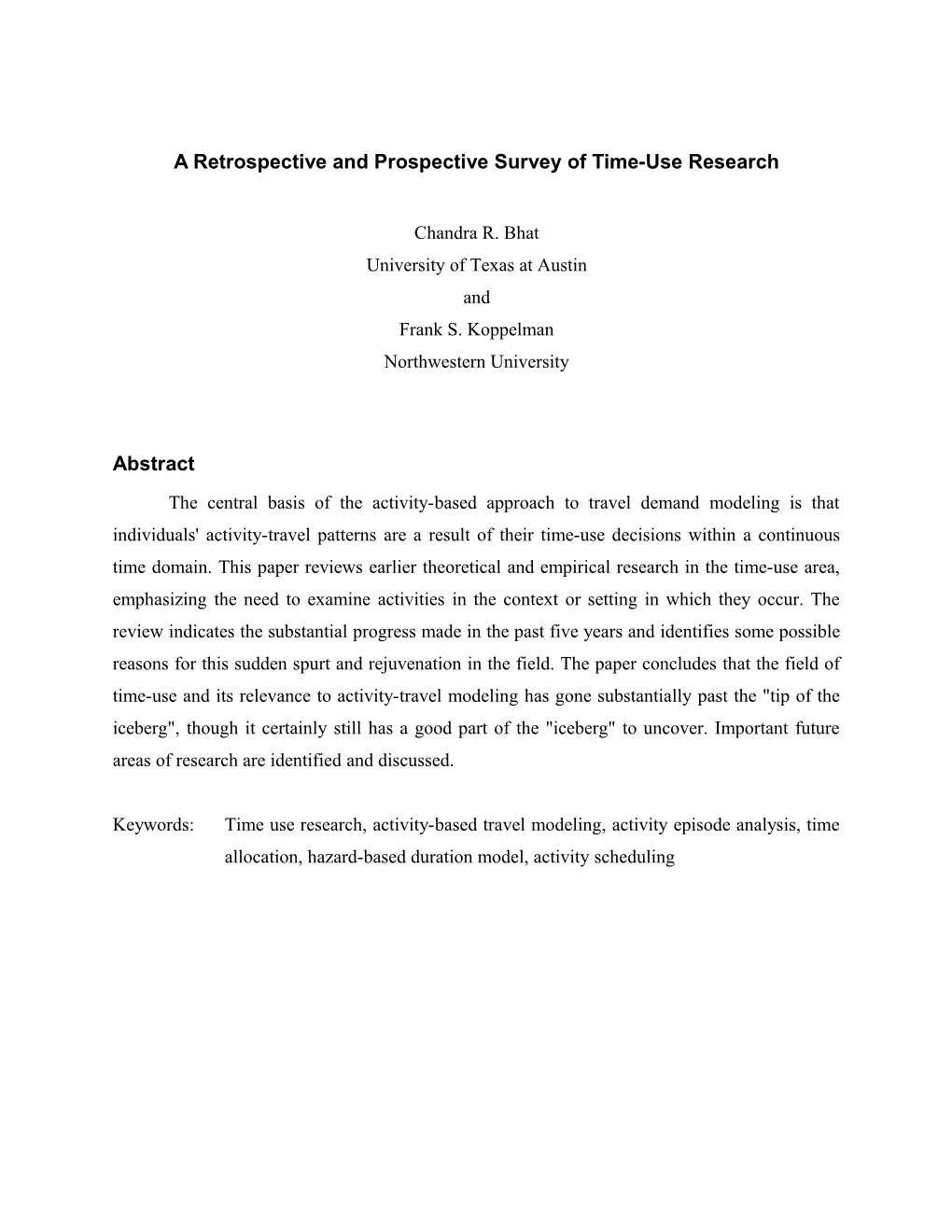 A Retrospective and Prospective Survey of Time-Use Research