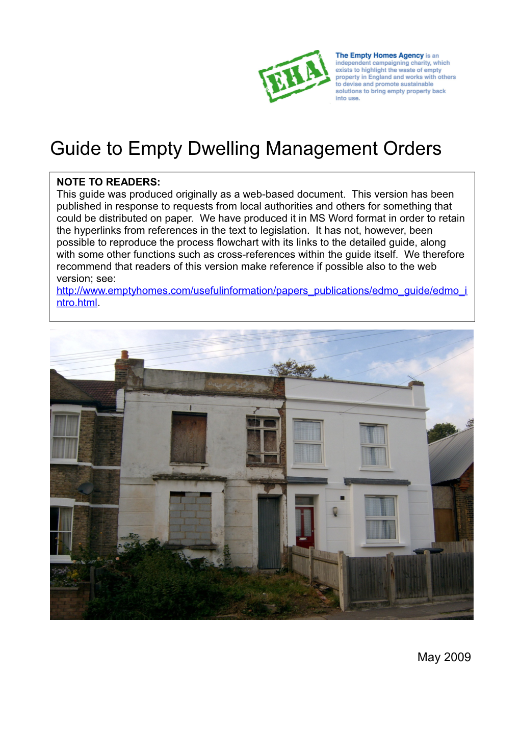 Guide to Empty Dwelling Management Orders