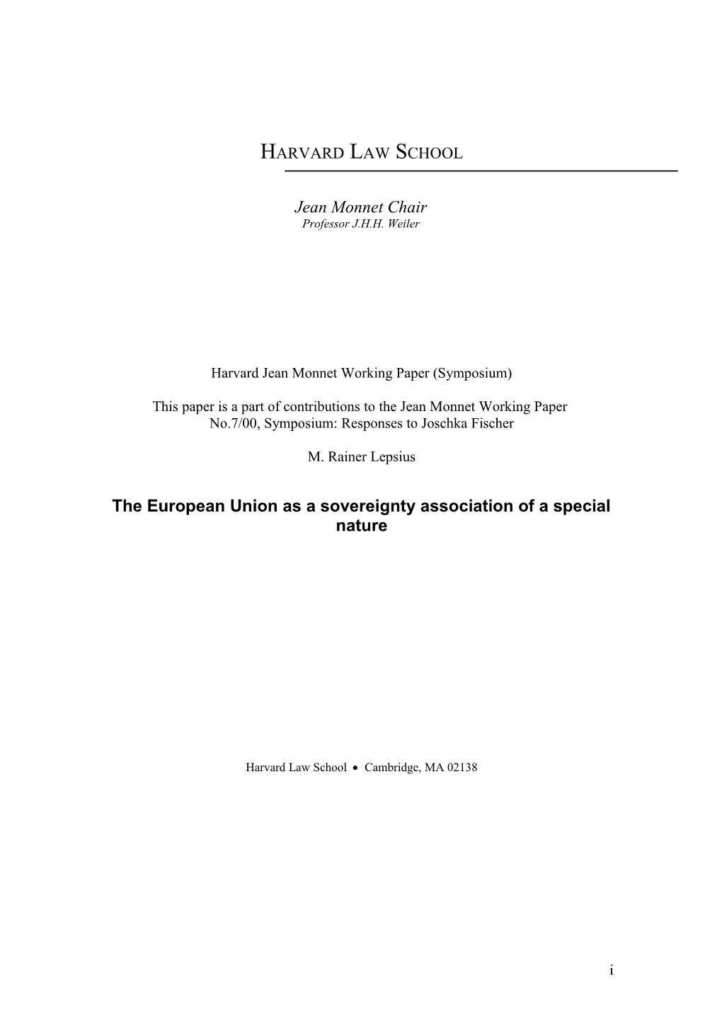Die Europäische Union Als Herrschaftsverband Eigener Prägung