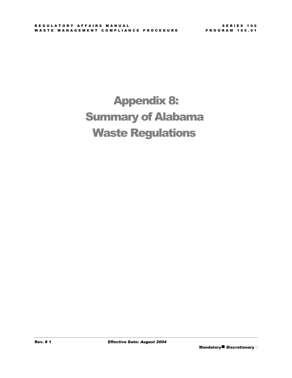 Waste Management Compliance Procedureprogram 105.01