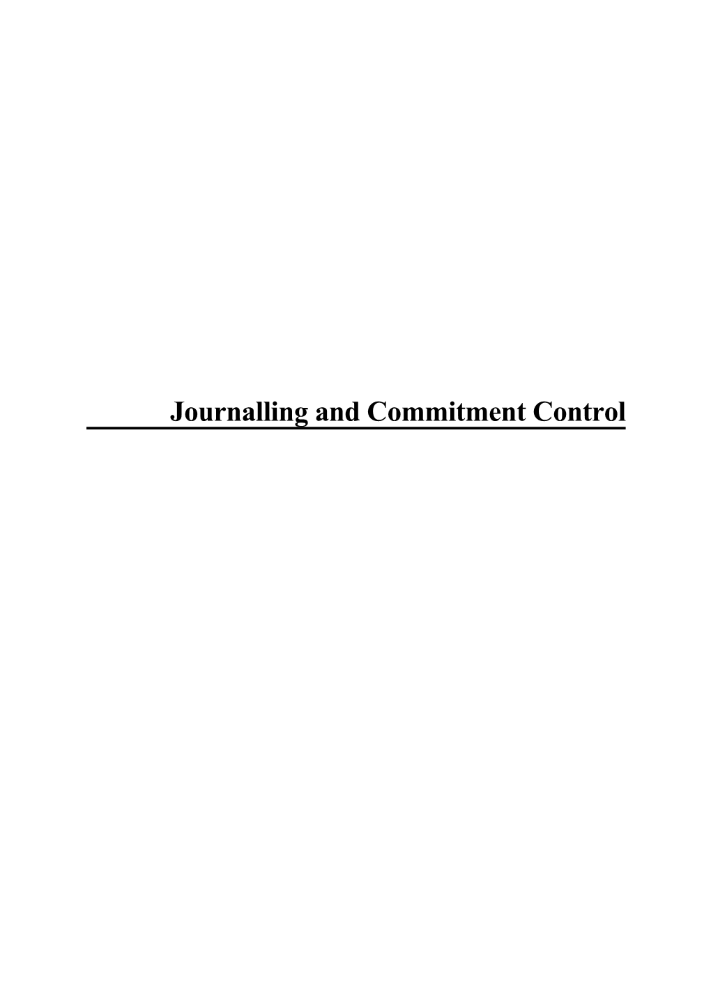 Journalling and Commitment Control