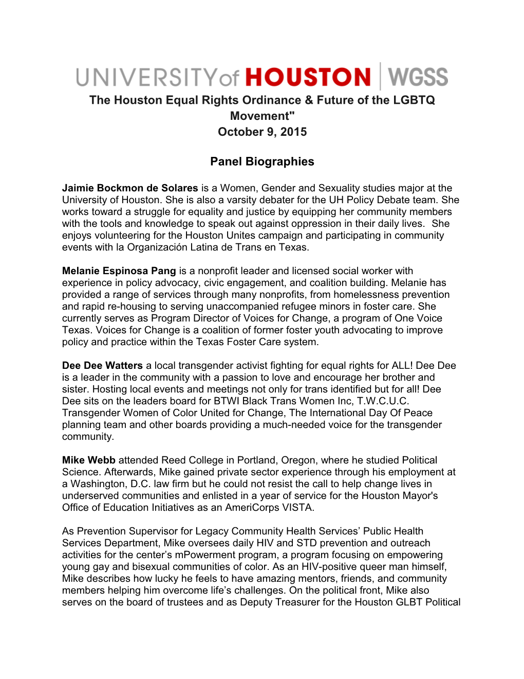 The Houston Equal Rights Ordinance & Future of the LGBTQ Movement