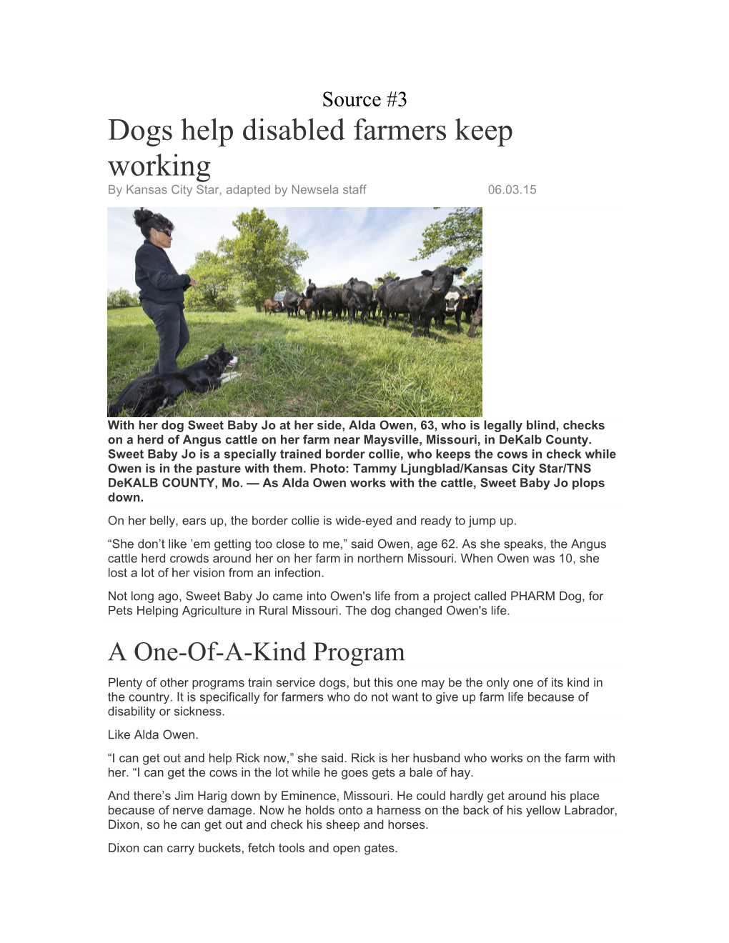 Dogs Help Disabled Farmers Keep Working
