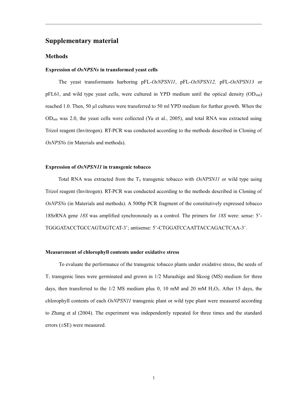 Expression of Osnpsns in Transformed Yeast Cells