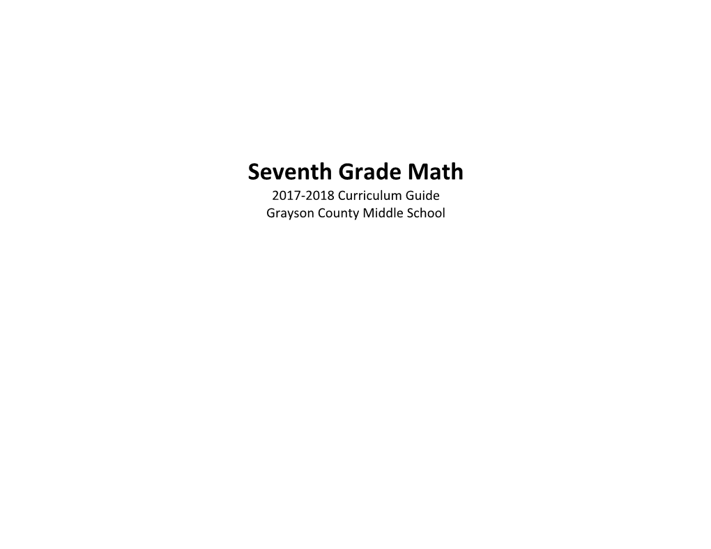 2015-2016 Grayson County Middle School 7Th Grade Math