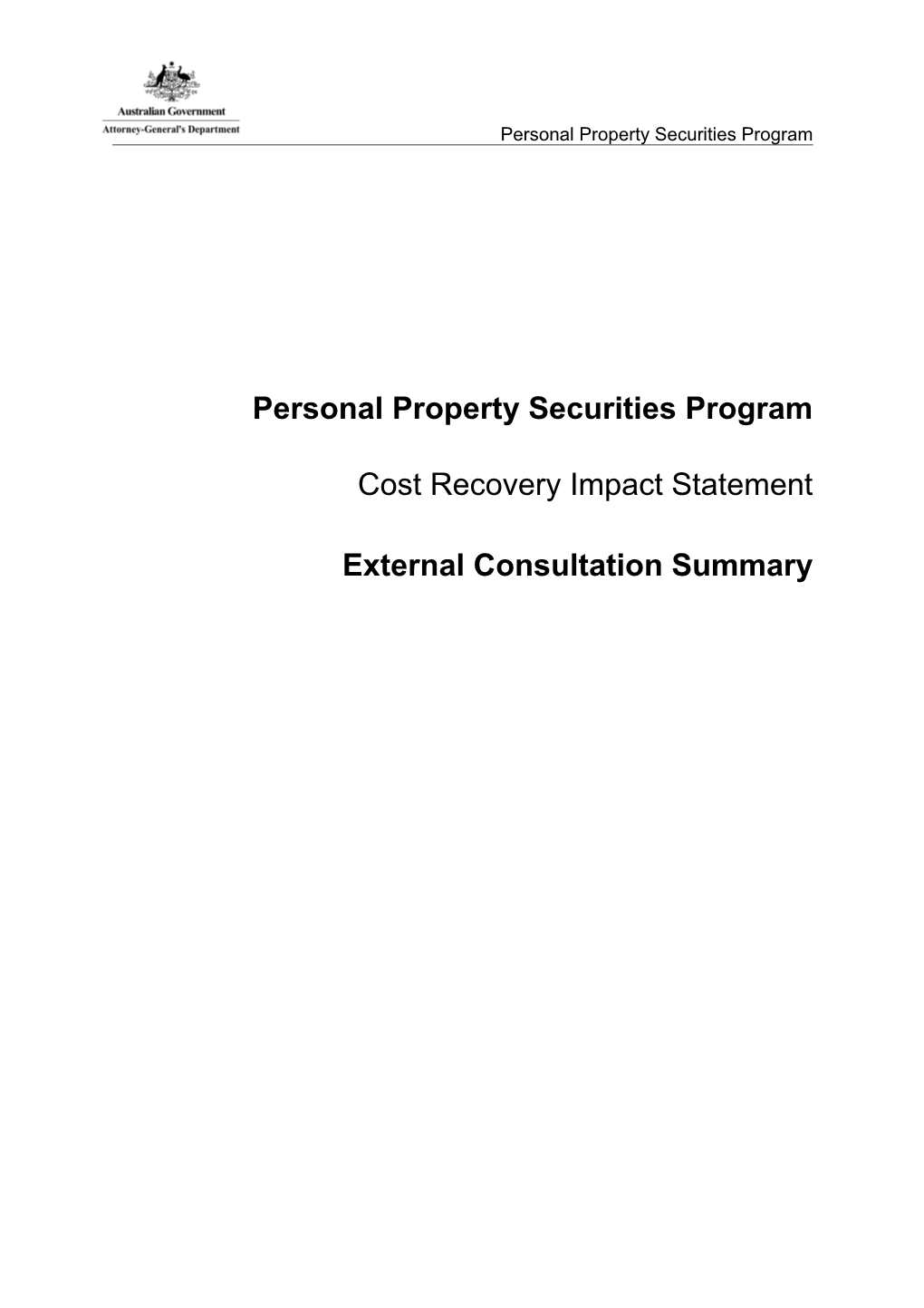 Personal Property Securities Program