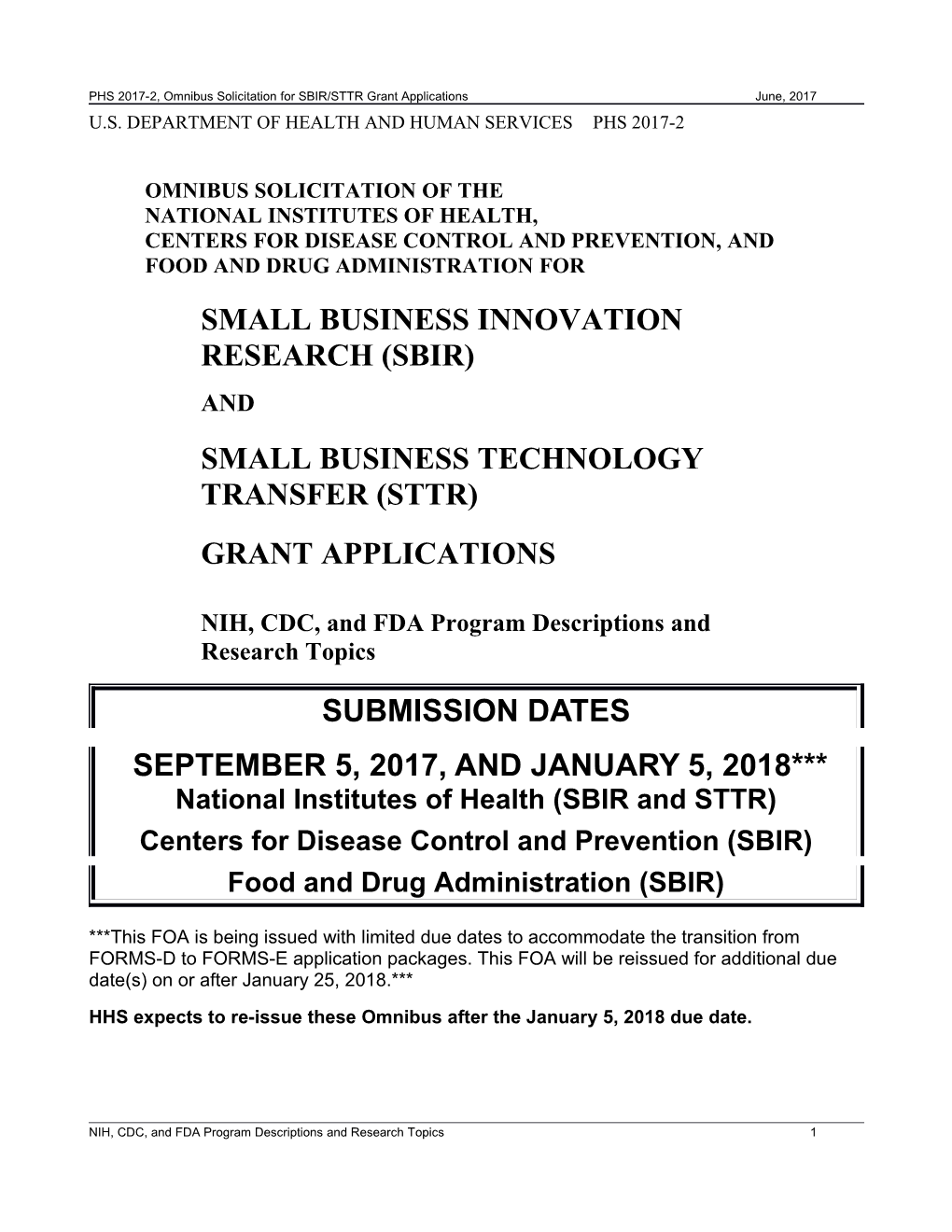 SBIR/STTR Program Descriptions and Research Topics