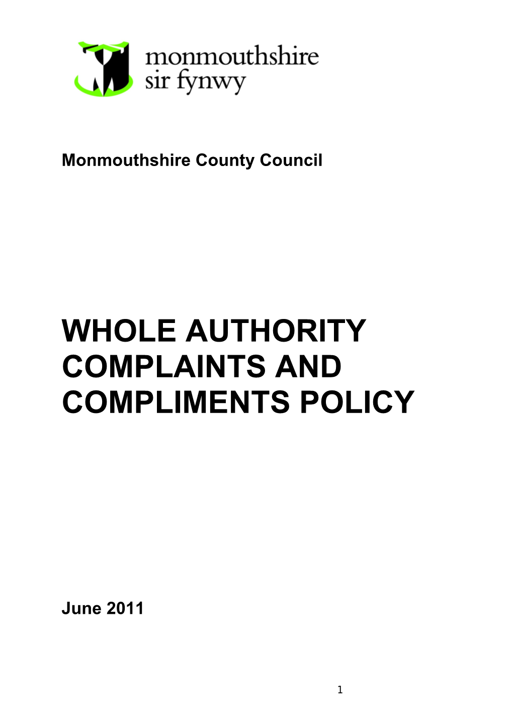 Whole Authority Complaintsand Compliments Policy