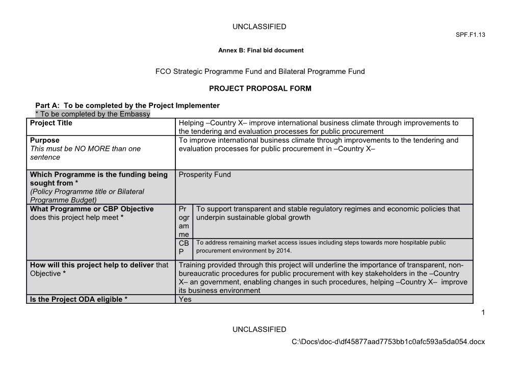 Example - Full Project Bid Form 13-14