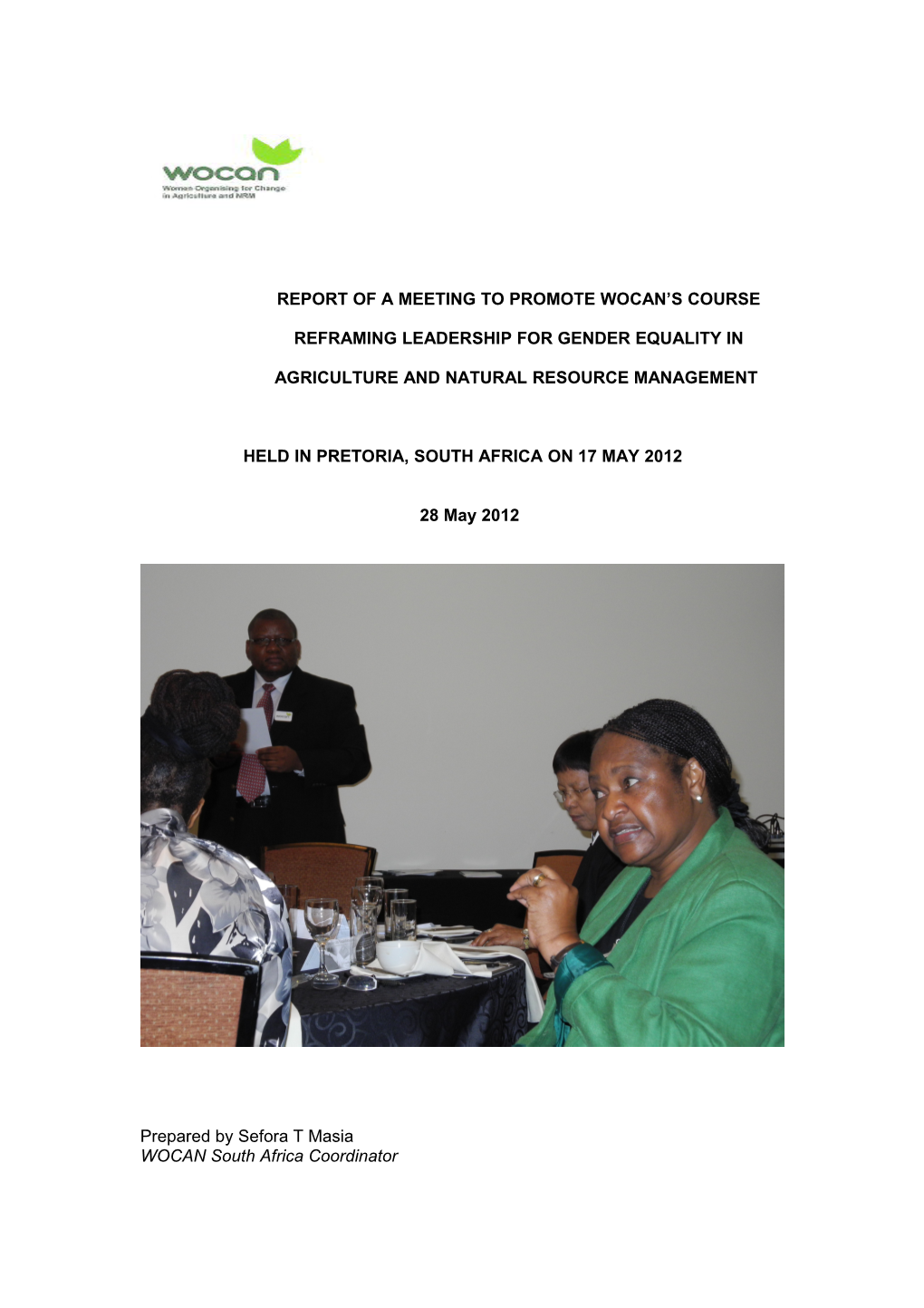 Final Report on Meeting to Promote Wocan's Leadership Course