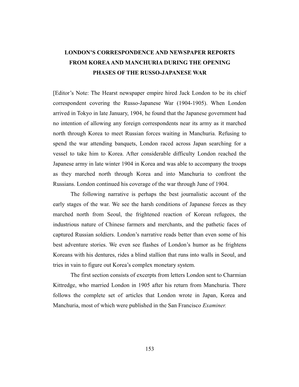 London Scorrespondence and Newspaper Reports