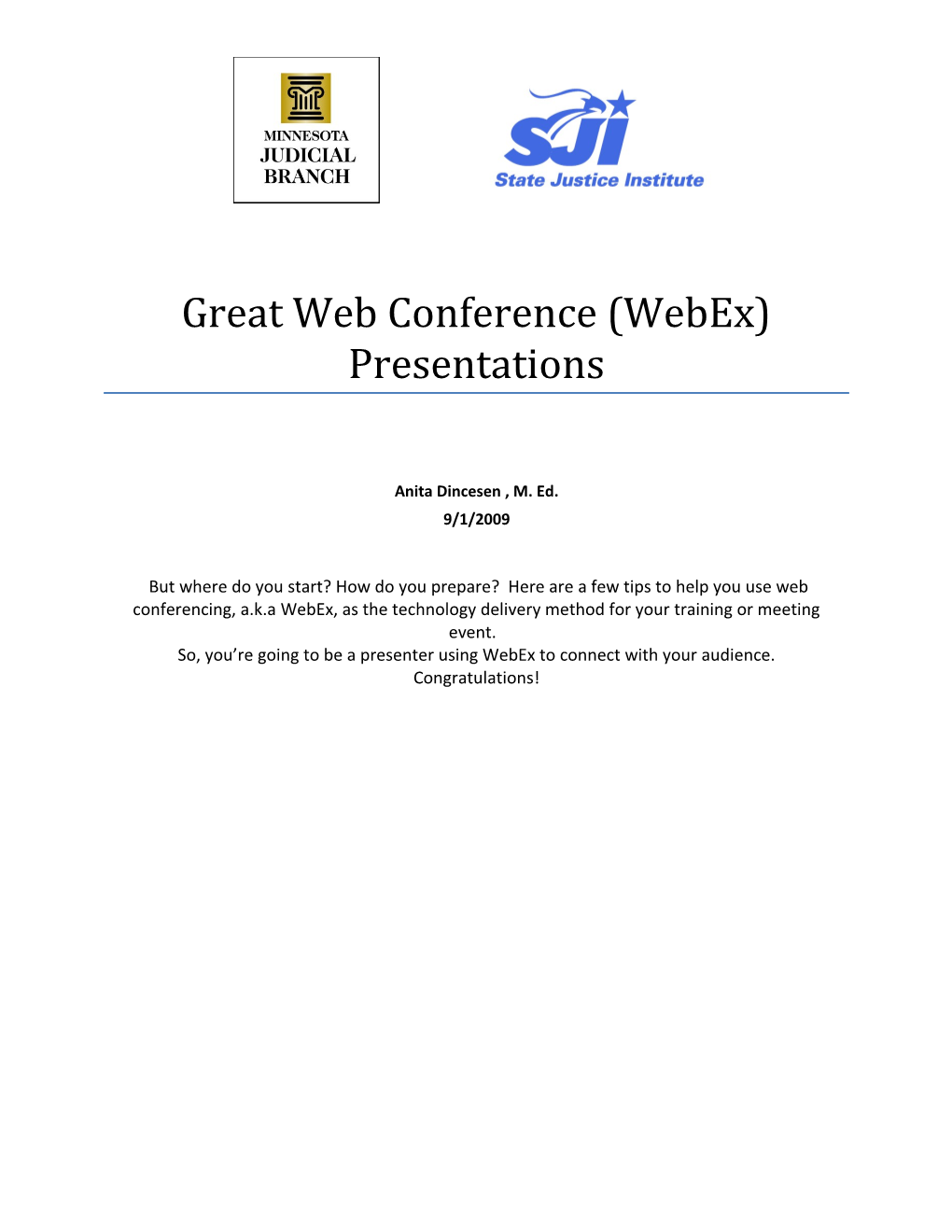 Great Web Conference (Webex) Presentations