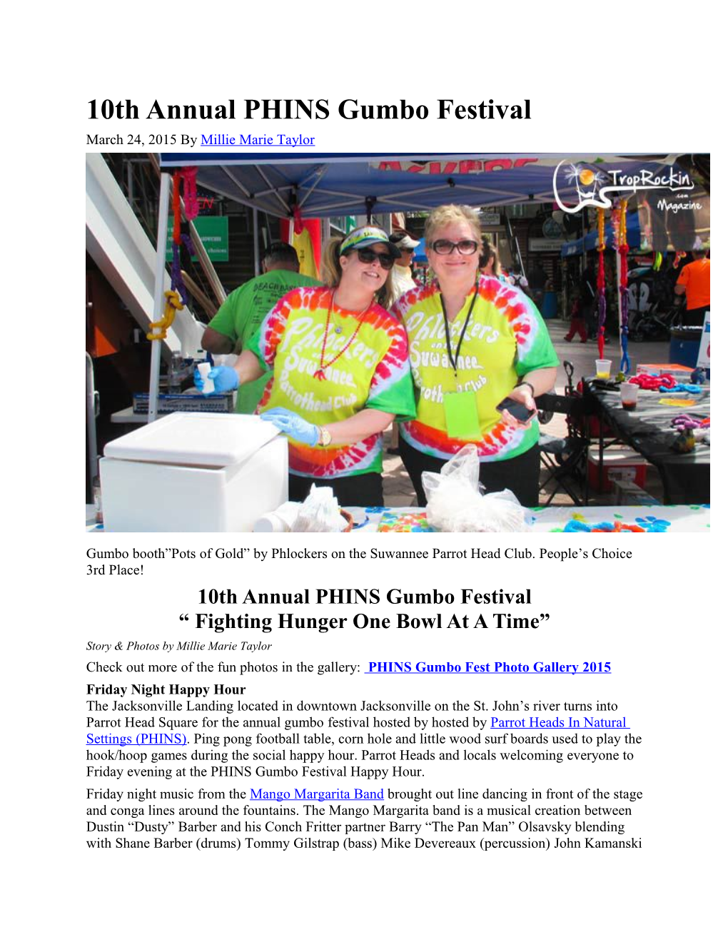 10Th Annual PHINS Gumbo Festival