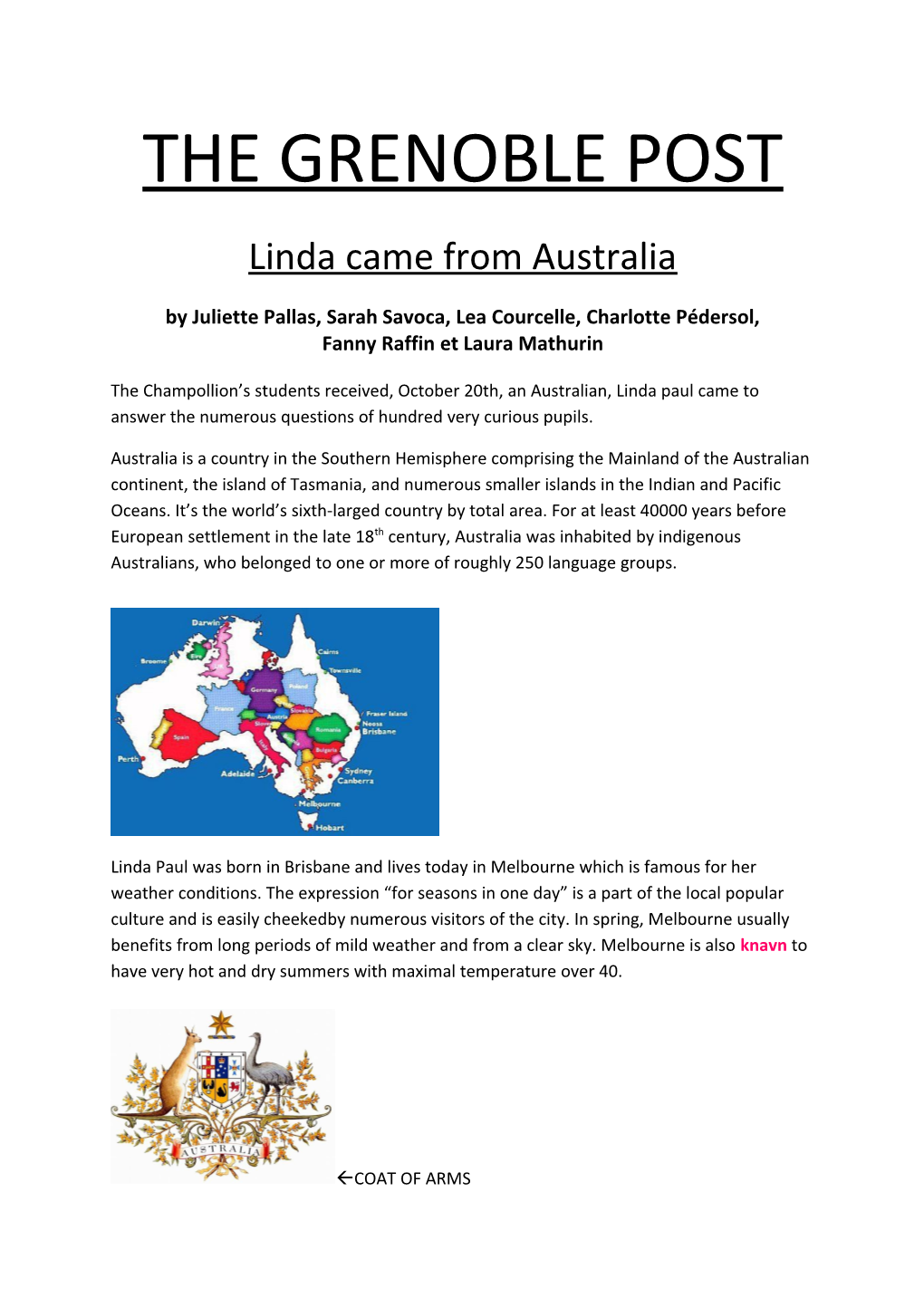 Linda Came from Australia