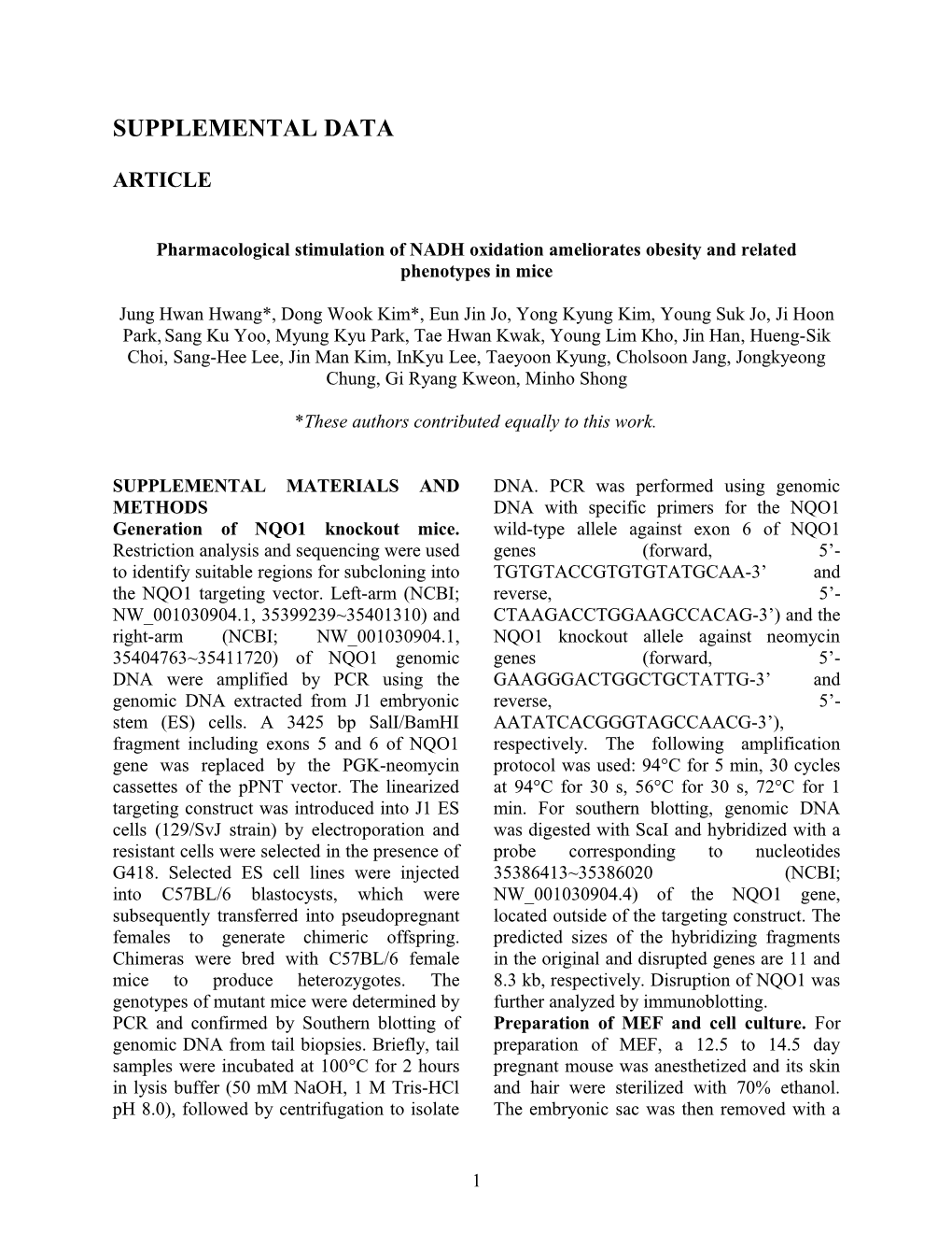 Pharmacological Stimulation of NADH Oxidation Ameliorates Obesity and Related Phenotypes