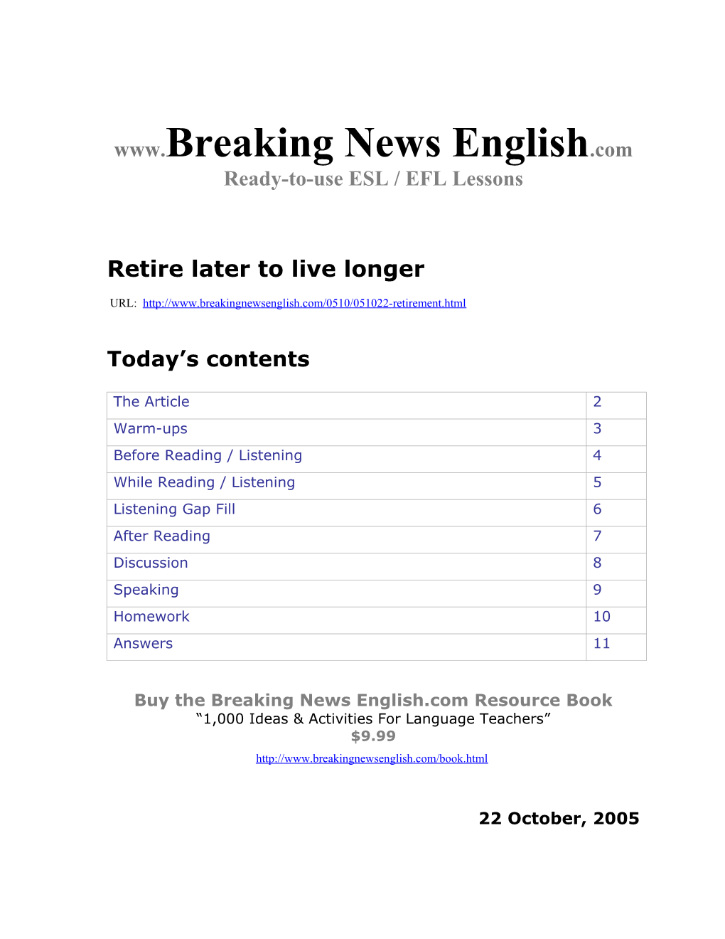 Retire Later to Live Longer