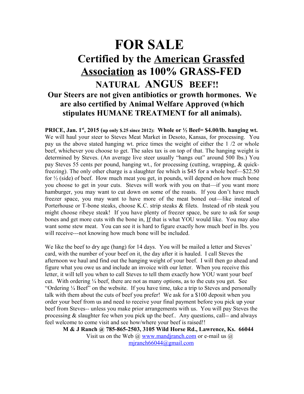 Certified by the Americangrassfedassociation As 100% GRASS-FEDNATURAL ANGUS BEEF