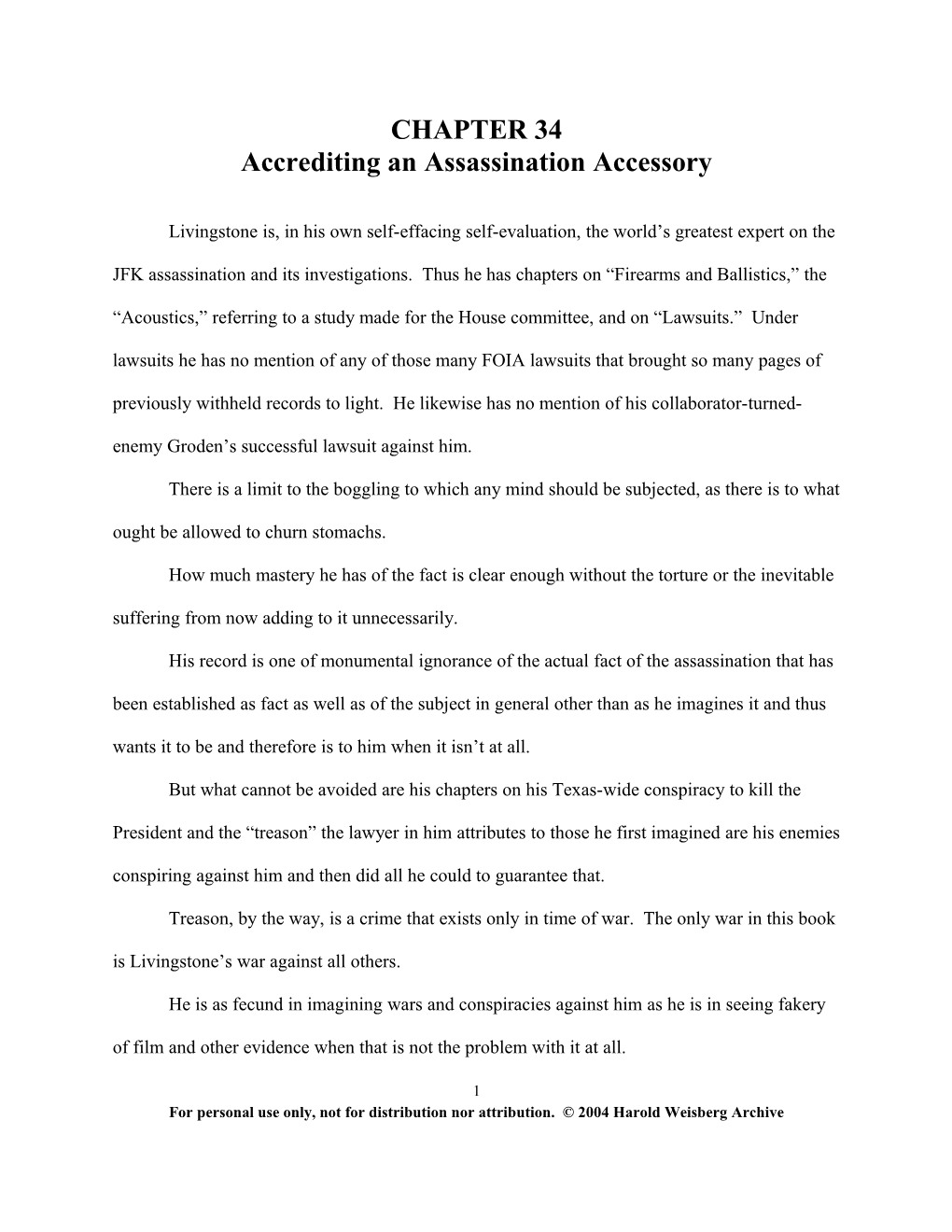Accrediting an Assassination Accessory