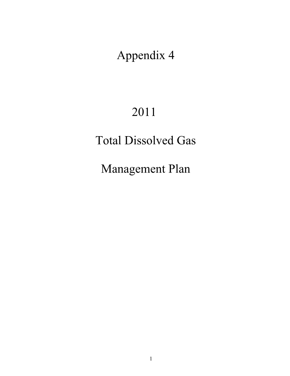 2003 Total Dissolved Gas Management Plan