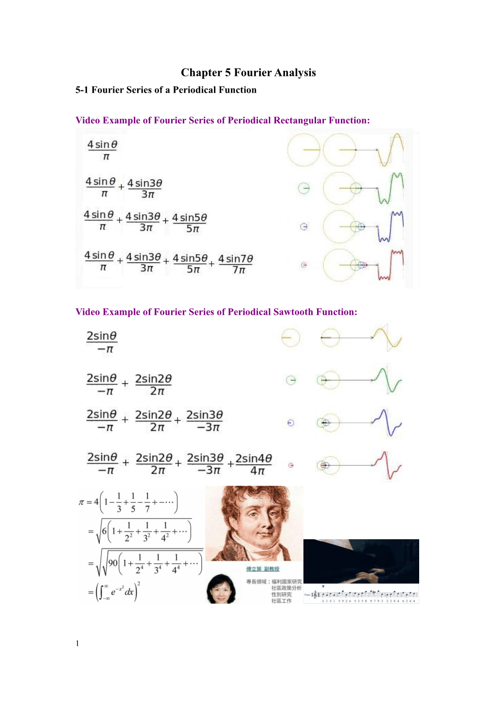 5-1 Fourier Series of a Periodical Function