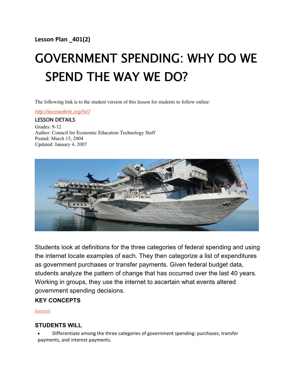 Government Spending: Why Do We Spend the Way We Do?