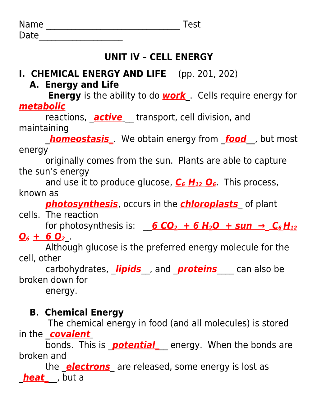 Unit Iv Cell Energy