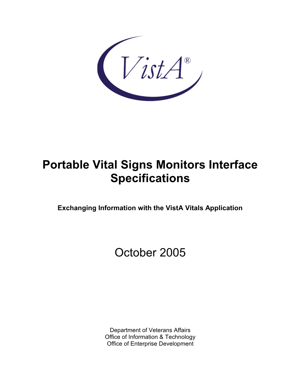Portable Vitals Signs Monitors Interface Specification