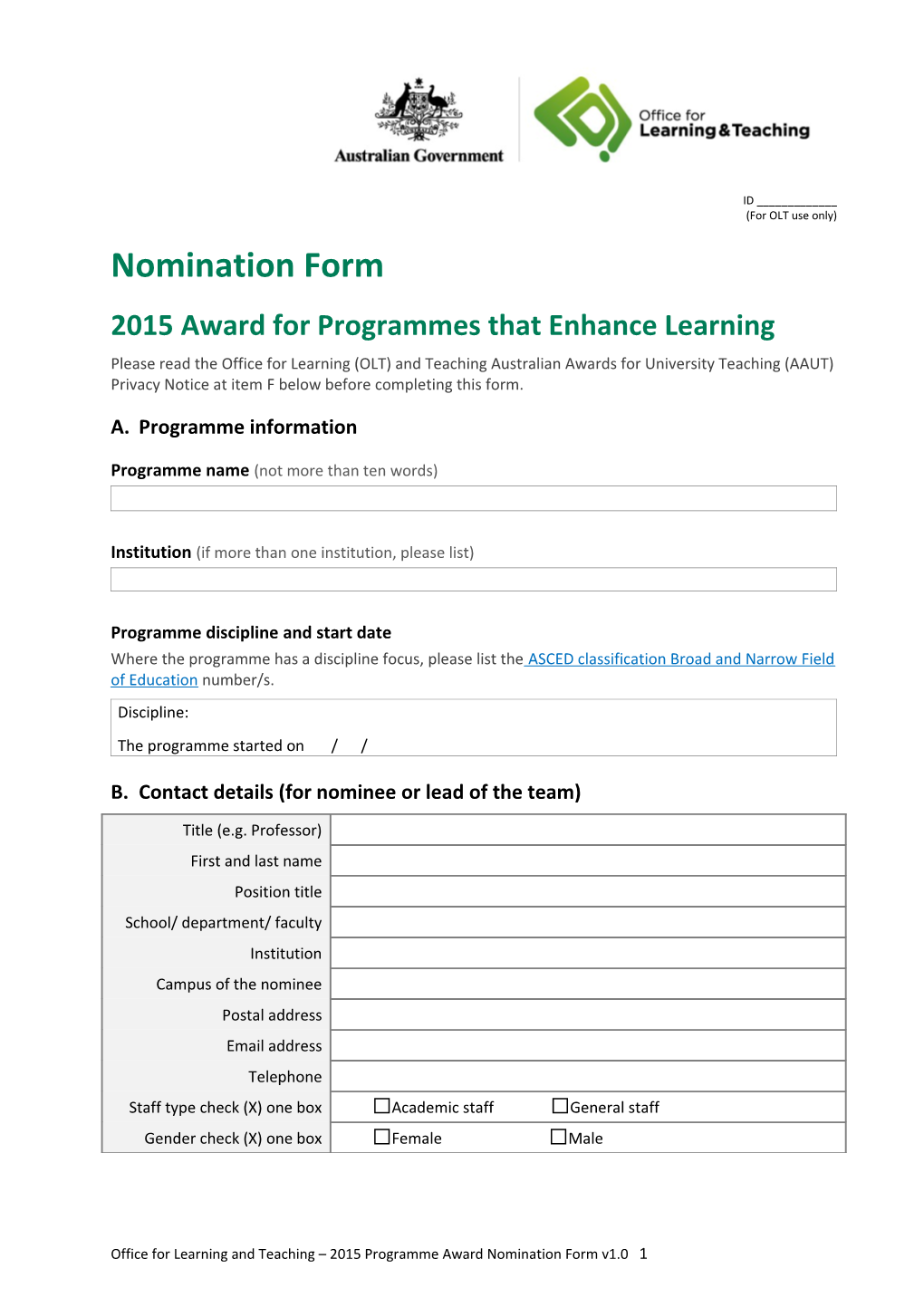 2015Award for Programmes That Enhance Learning