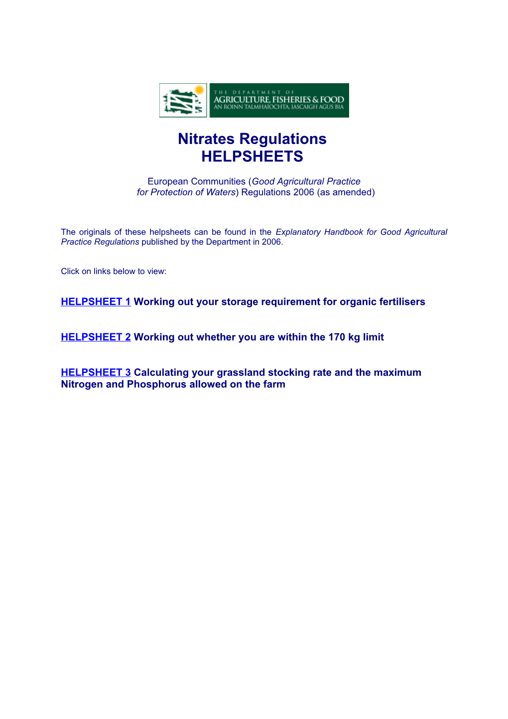 Nitrates Regulations