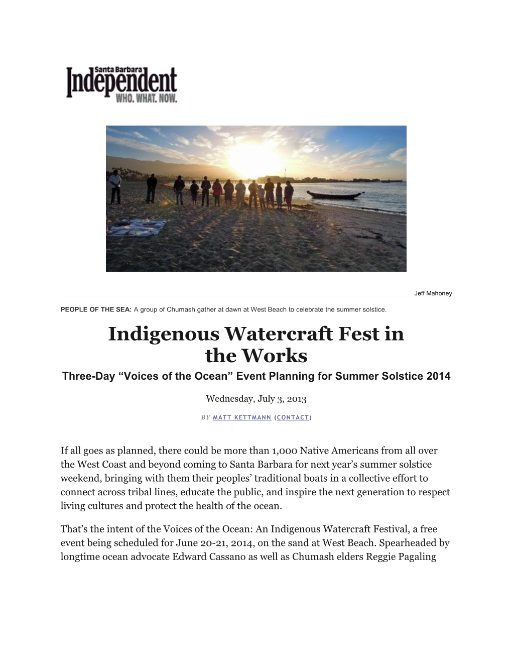 Indigenous Watercraft Fest in Theworks