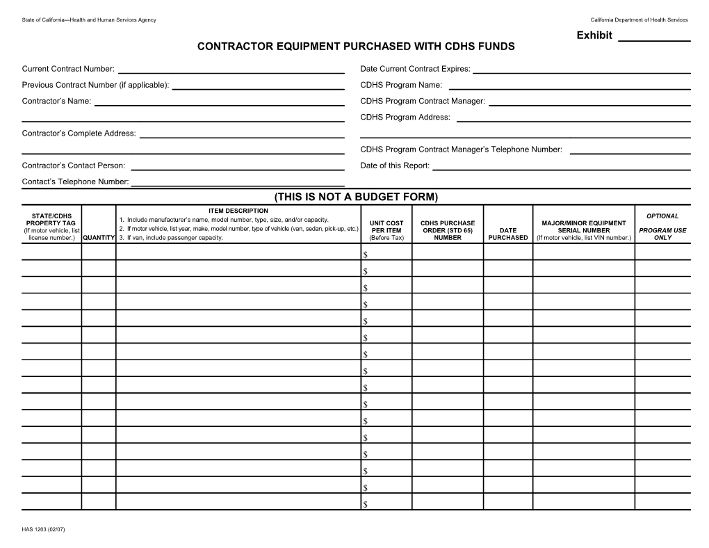 Inventory/Disposition of Dhs-Funded Equipment