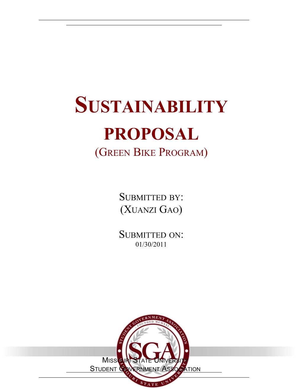 Sustainability Proposal (Green Bike Program)