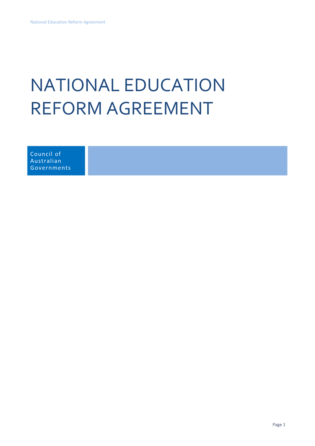 National Education Reform Agreement