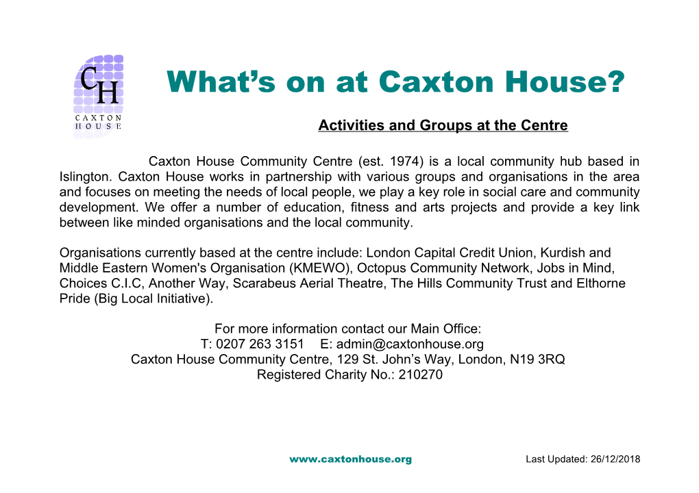 Caxton House Community Centre