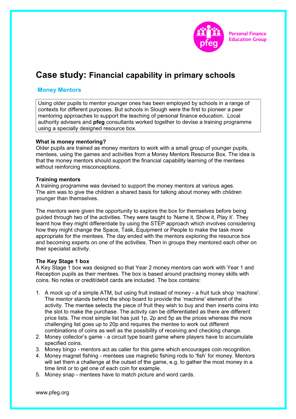 Case Study: Financial Capability in Primary Schools