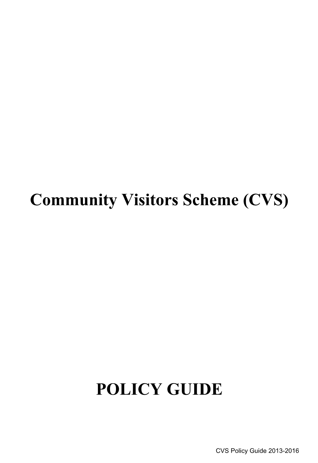 Community Visitors Scheme (CVS)