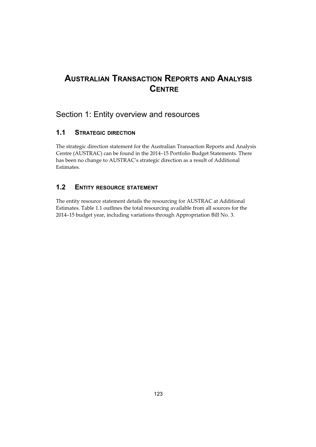 2014-15 Paes Australian Transaction Reports and Analysis Centre