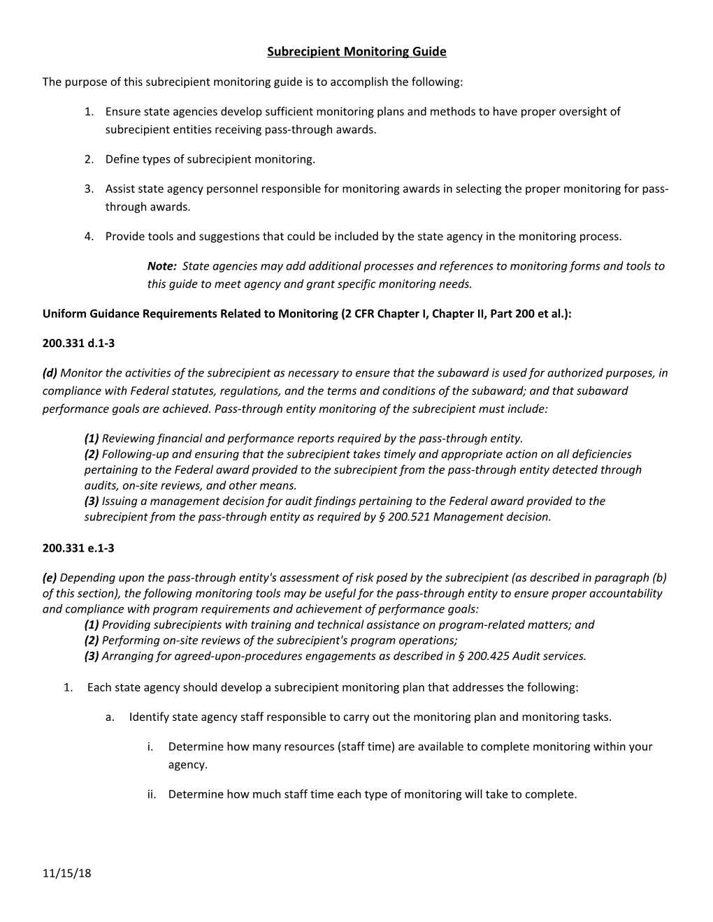 Subrecipient Monitoring Guide